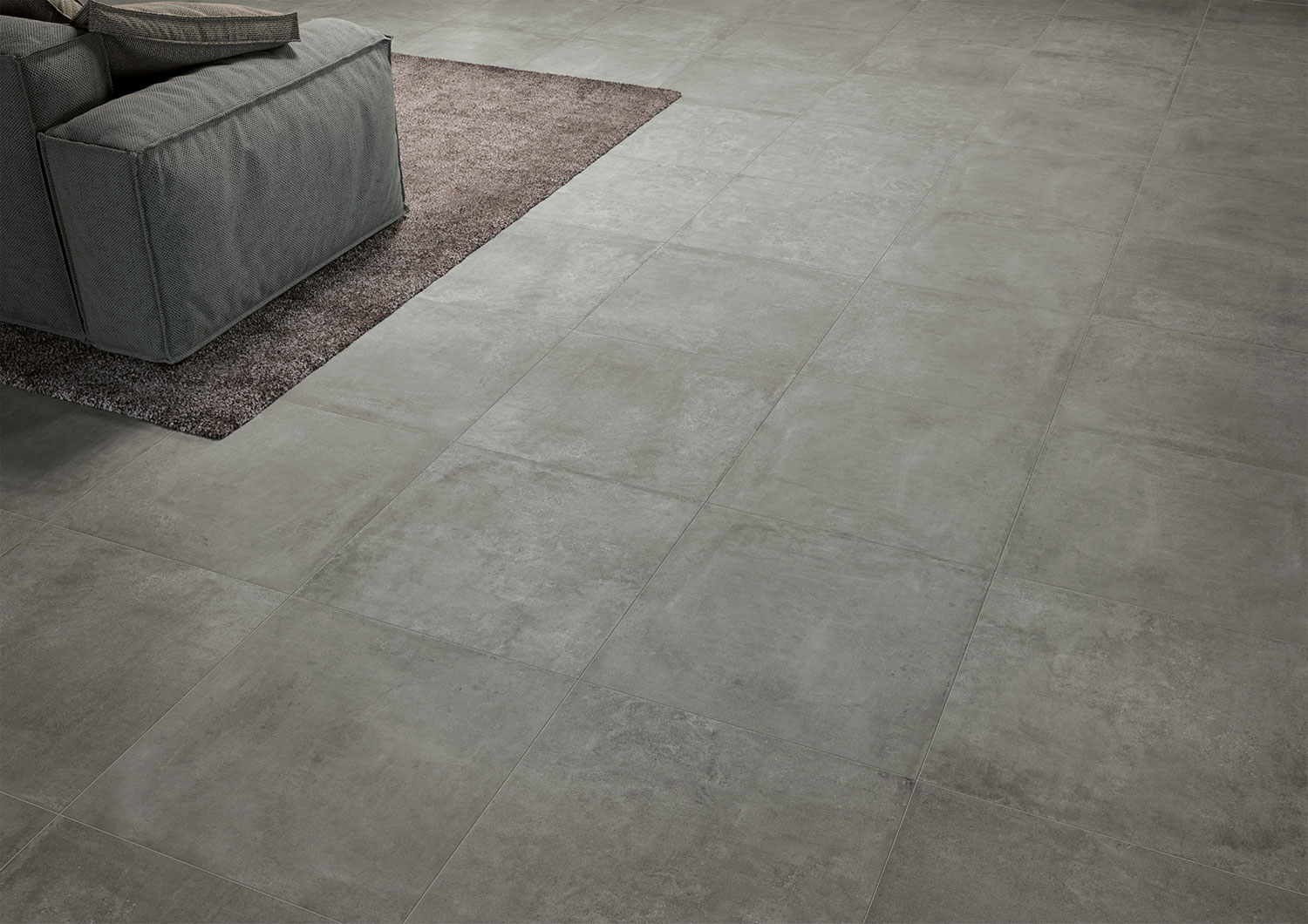 Tappeto Vinilico Idraulico Grigio Argento - Design Piastrelle, Facile Pulizia, Per Casa E Contract