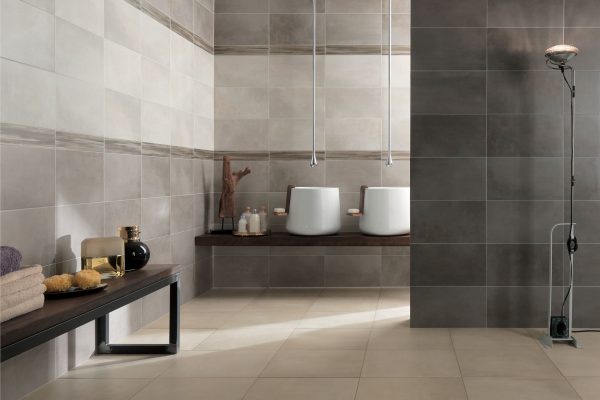 Azimut Foncé, Chaud et Clair 22,5x45, Listel Licorne 7x45 - Azimut Clair 45x45