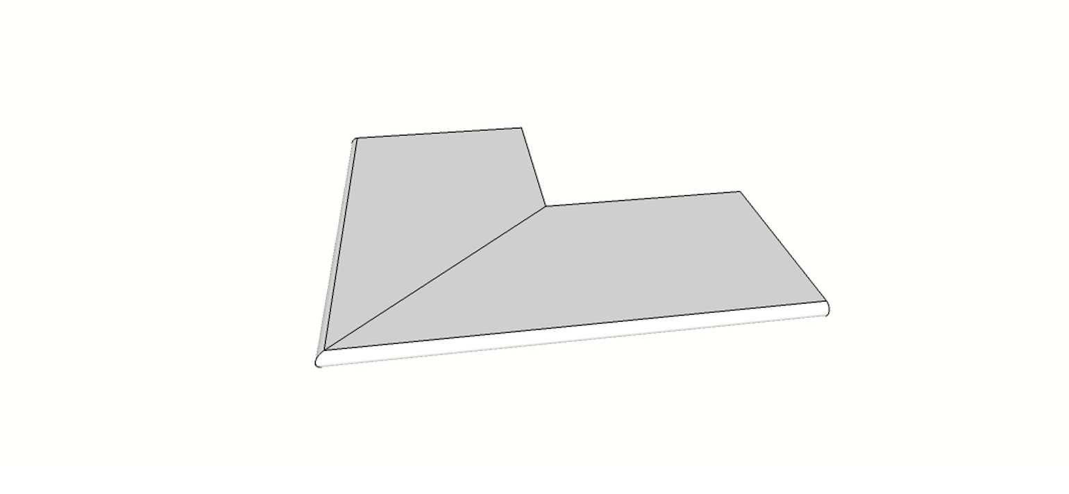 Angolo esterno completo (2pz) bordo arrotondato <span style="white-space:nowrap;">30x90 cm</span>   <span style="white-space:nowrap;">sp. 20mm</span>