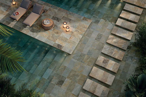 Piastrelle in pietra bali per piscine