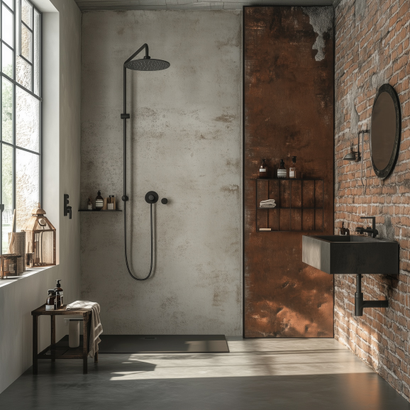 Doccia stile industriale