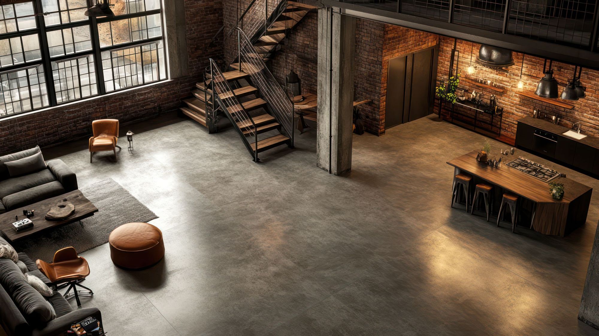 piastrelle grande formato per stile industriale