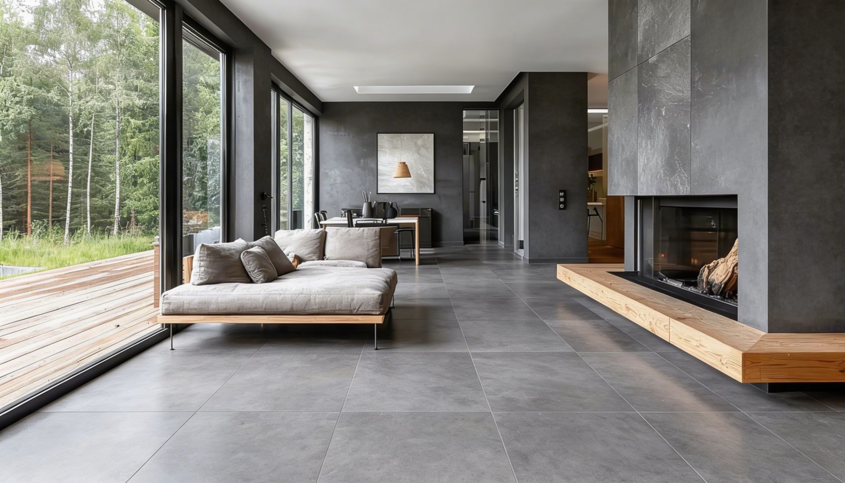 piastrelle grande formato effetto pietra per stile rustico