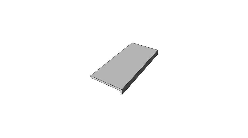 Angolo curvilineo bordo dritto <span style="white-space:nowrap;">60x60 cm</span> &nbsp; <span style="white-space:nowrap;">sp. 20mm</span>