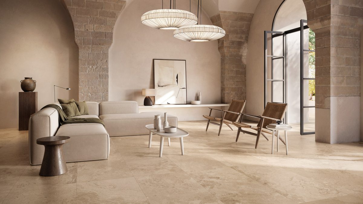 piastrella beige effetto pietra 