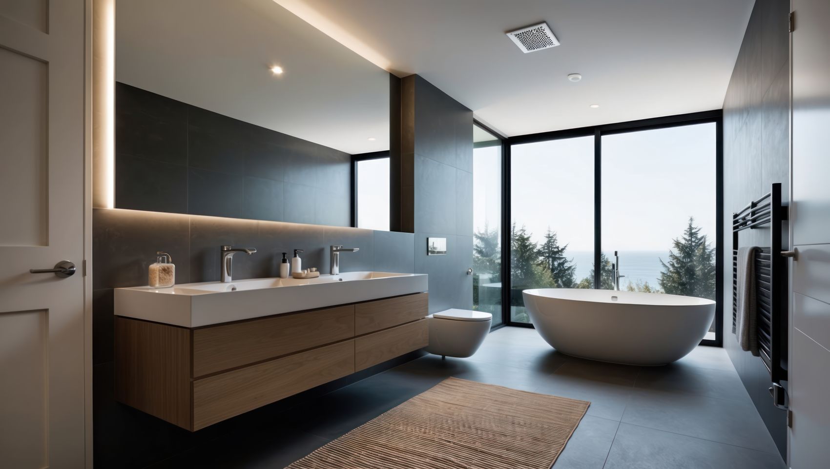 bagno moderno con sanitari sospesi