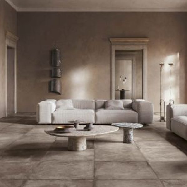 piastrelle effetto pietra per soggiorno