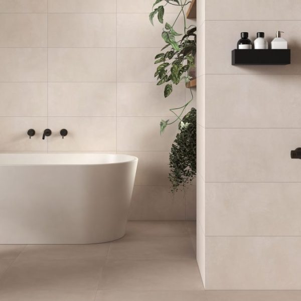 piastrelle beige effetto cemento