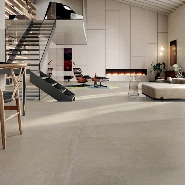 Piastrelle effetto cemento beige
