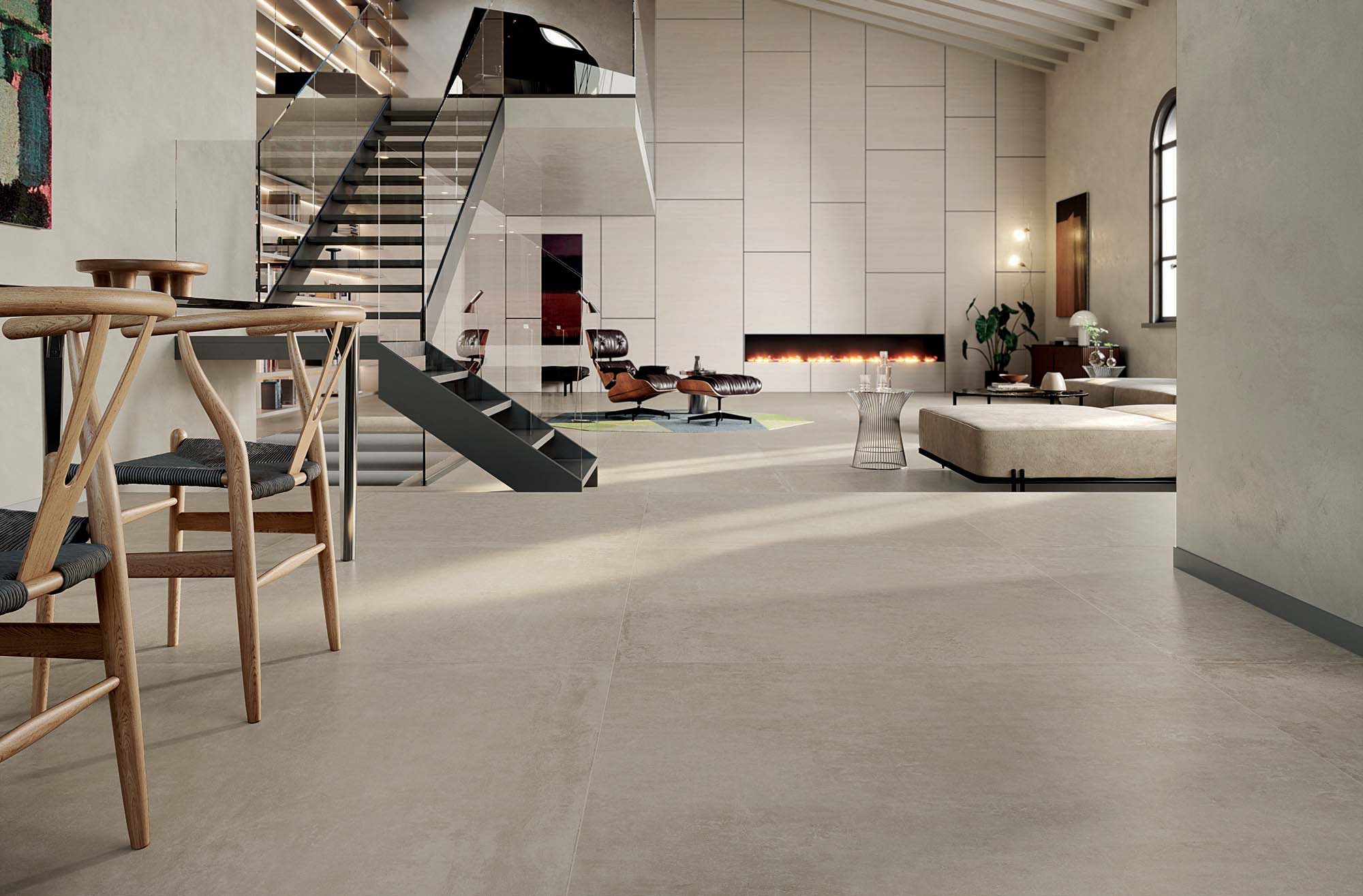 beige concrete tiles