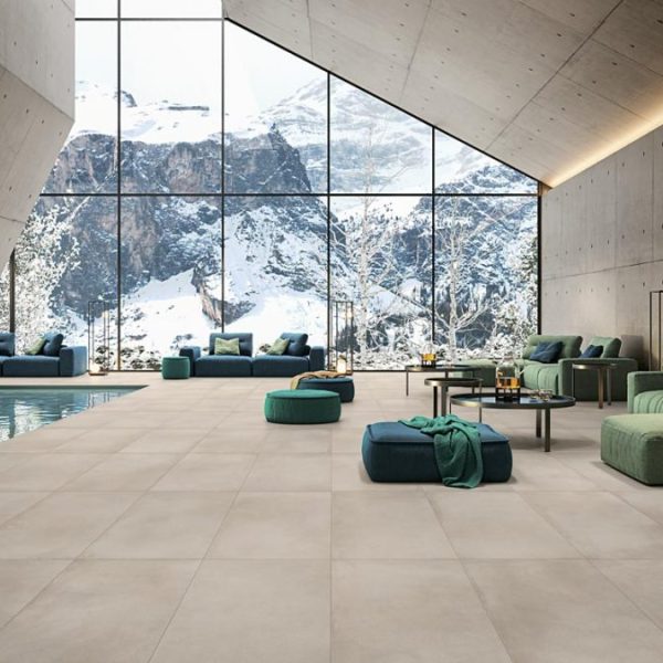 piastrelle effetto cemento beige