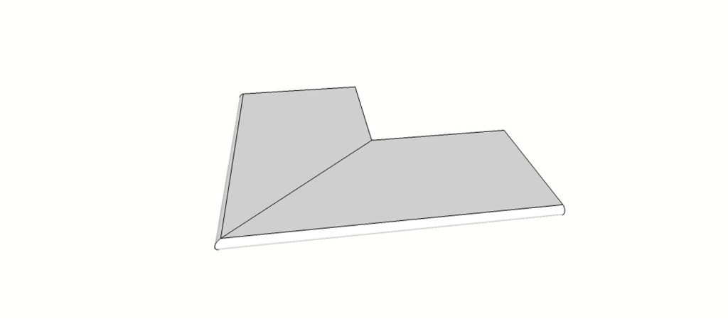 Angolo esterno completo (2pz) bordo arrotondato <span style="white-space:nowrap;">30x60 cm</span> &nbsp; <span style="white-space:nowrap;">sp. 20mm</span>