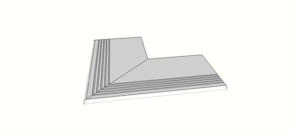 Angolo esterno completo (2pz) bordo arrotondato svasato <span style="white-space:nowrap;">30x60 cm</span> &nbsp; <span style="white-space:nowrap;">sp. 20mm</span>