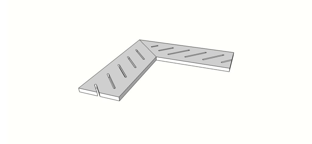 Angolo griglia completo (2 pz) <span style="white-space:nowrap;">20x60 cm</span> &nbsp; <span style="white-space:nowrap;">sp. 20mm</span>