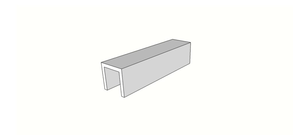 Bordo a U <span style="white-space:nowrap;">15x60 cm</span> &nbsp; <span style="white-space:nowrap;">sp. 20mm</span>