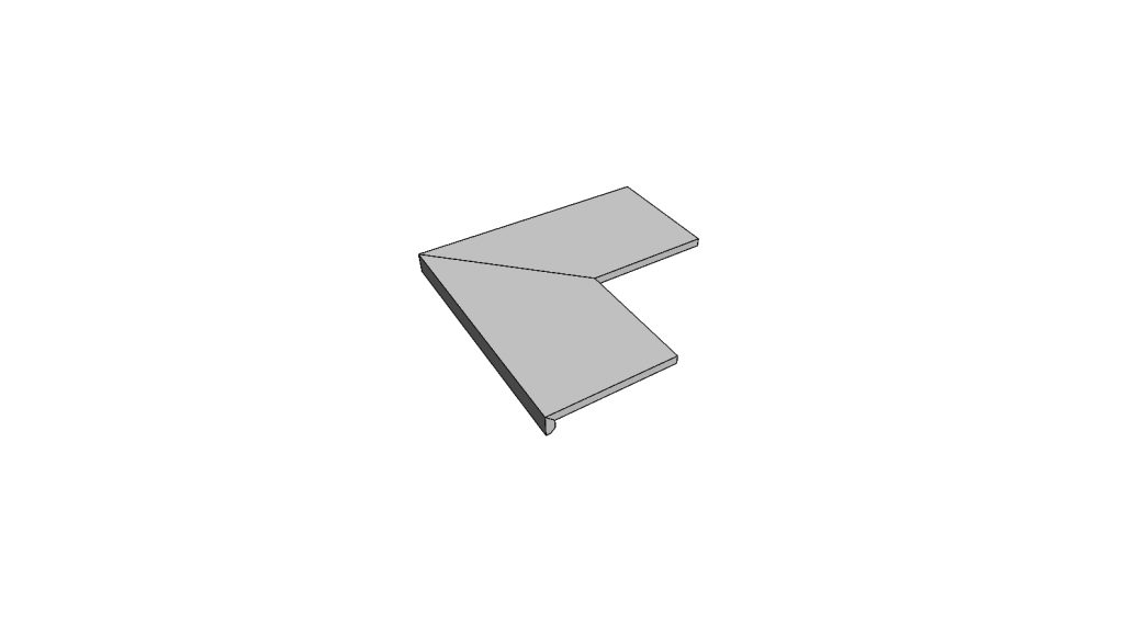 Bordo a L incollato angolo esterno completo (2pz) <span style="white-space:nowrap;">30x60 cm</span> &nbsp; <span style="white-space:nowrap;">sp. 20mm</span>