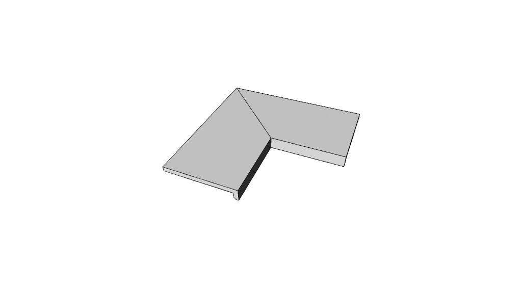 Bordo a L incollato angolo interno completo (2pz) <span style="white-space:nowrap;">30x60 cm</span> &nbsp; <span style="white-space:nowrap;">sp. 20mm</span>
