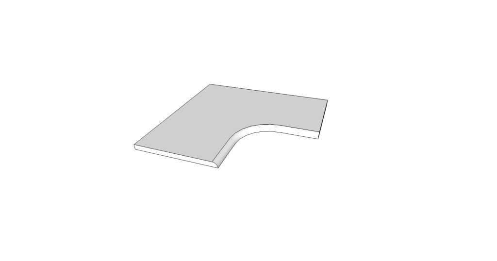 Angolo curvilineo becco di civetta R15 <span style="white-space:nowrap;">60x60 cm</span> &nbsp; <span style="white-space:nowrap;">sp. 20mm</span>