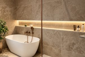 Solithe, gres porcellanato effetto pietra - Colombine Viallet Architecte